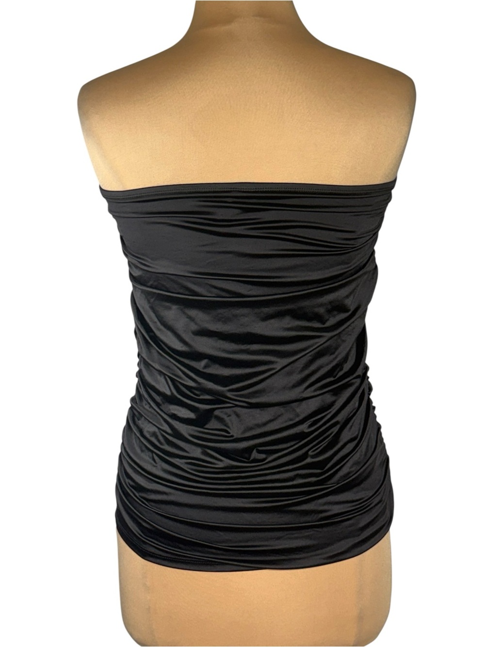 Good American Black Ruched Strapless Tube Top Size 4 XL 16 EUC - Picture 5 of 9